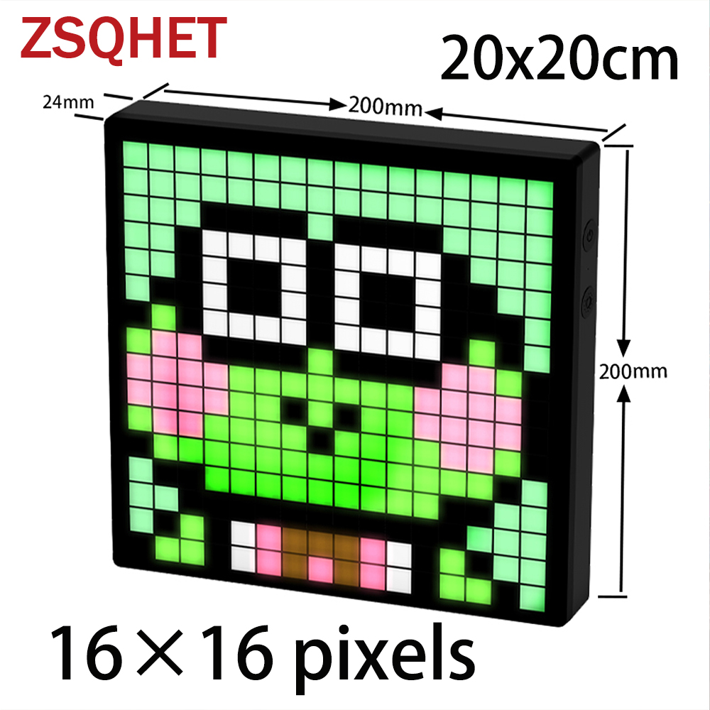 Digital Alarm Clock - ZSQHET LED Pixel Art Display Screen
