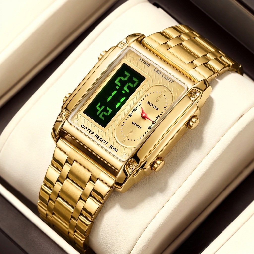 Two Time Zones Men's Digital S - Digital Alarm Clock 评论和价格