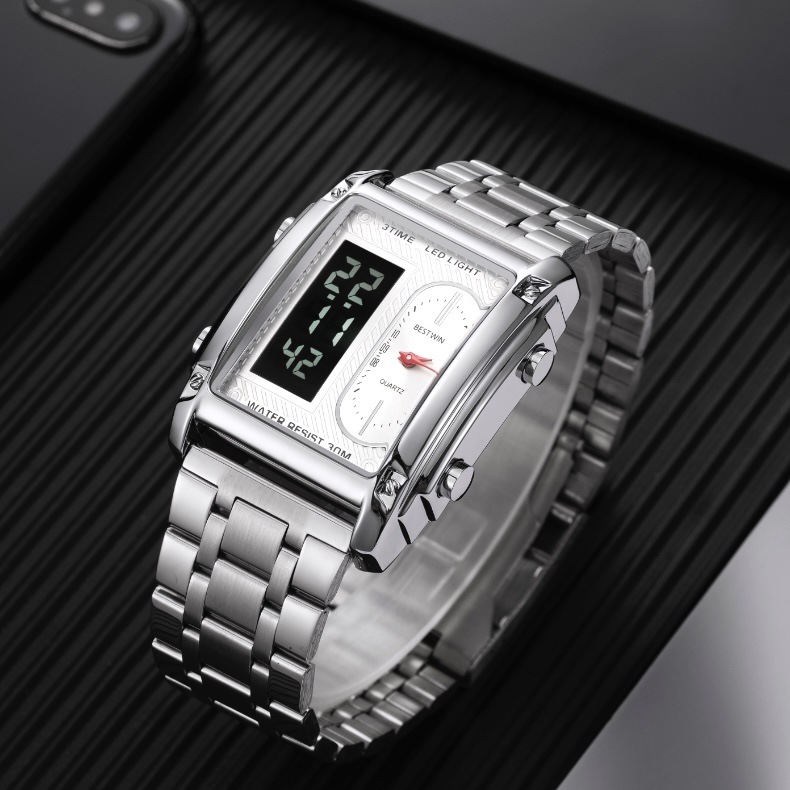 Two Time Zones Men's Digital S - Digital Alarm Clock 评论和价格