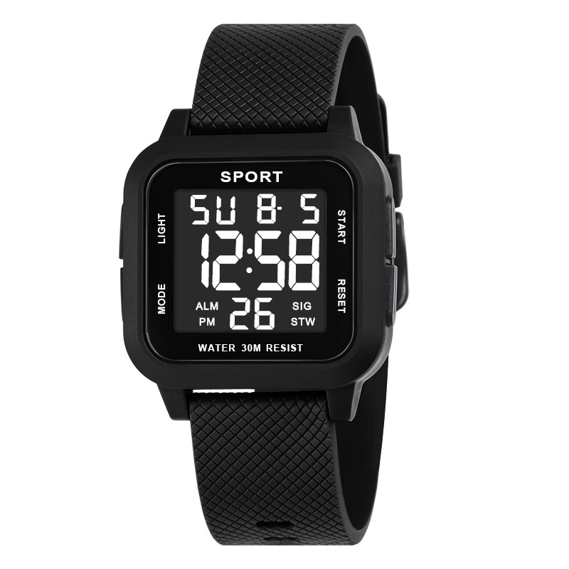 Black Sports Watch Men's Digit - Digital Alarm Clock 评论和价格
